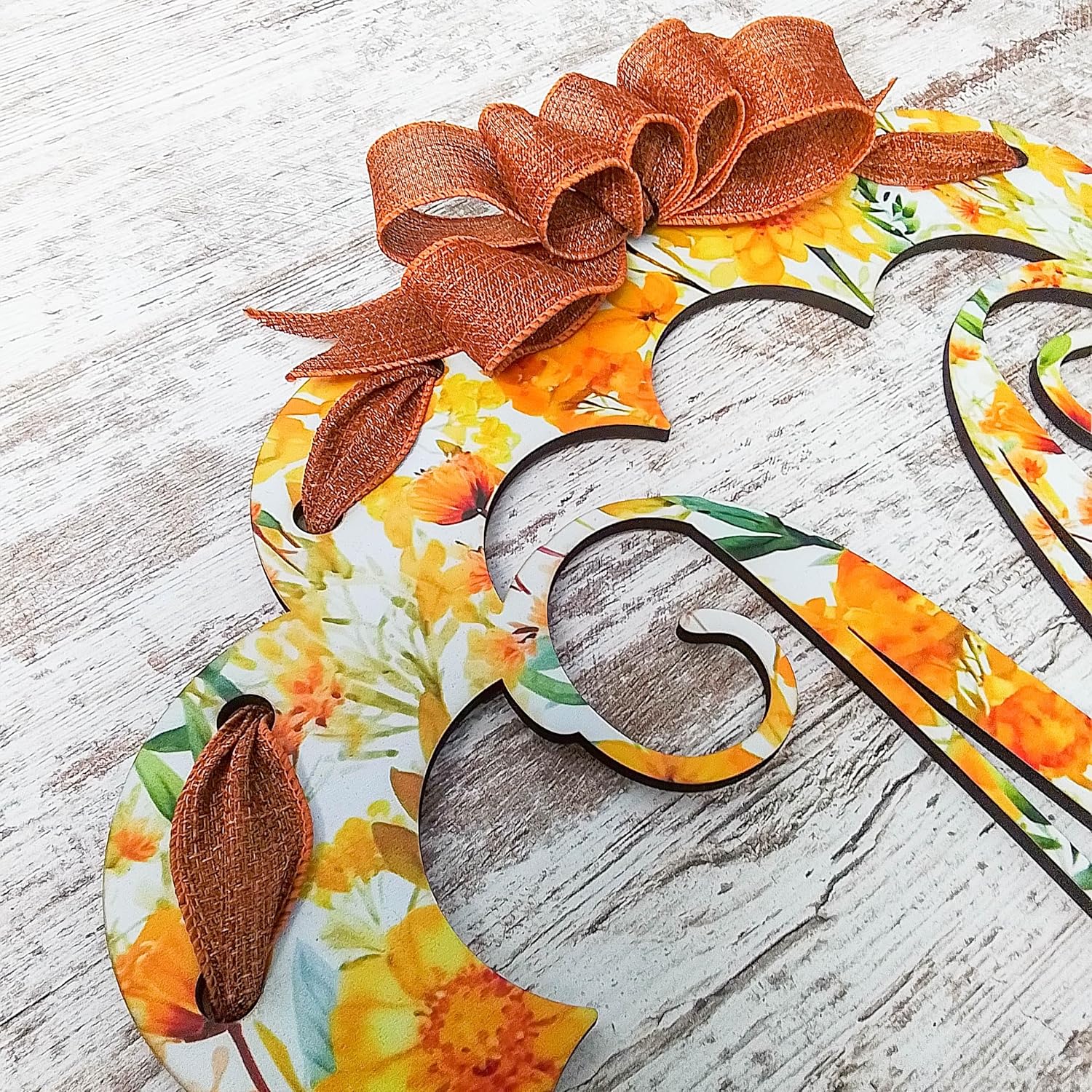 Initial Autumn Door Hanger Fall Wreath Monogrammed
